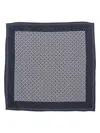 Brunello Cucinelli Bordered Geometric Pattern Scarf In Blue