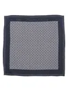 Brunello Cucinelli Geometric-pattern Silk Scarf In Blue
