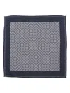 Brunello Cucinelli Bordered Geometric Pattern Scarf In Blue