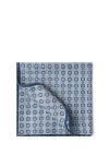 Brunello Cucinelli Double-faced Silk Geometric Pocket Square In Blue