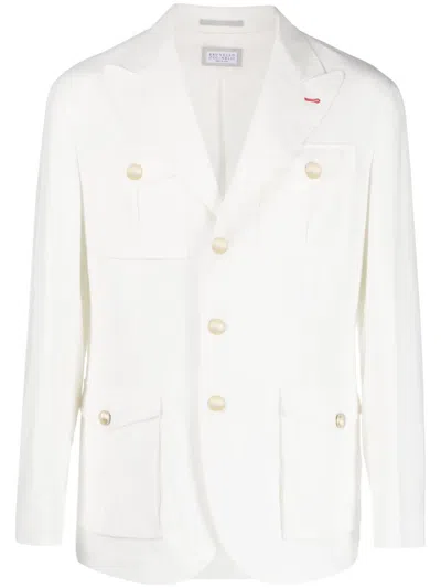 Brunello Cucinelli Pockets Linen Jacket In Panama