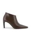 Brunello Cucinelli Pointed Ankle Boots With Glittery Heels In Brown
