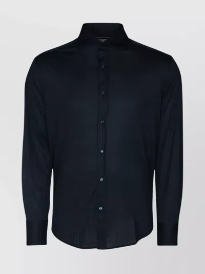 Brunello Cucinelli Pointed Collar Long Sleeves Shirt In Black