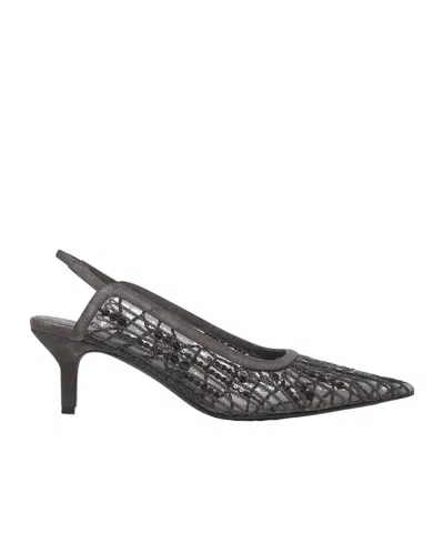 Brunello Cucinelli Pointed High-heeled Sandals In Black