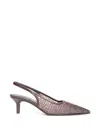 Brunello Cucinelli Pointed Sling Back Medium Heel In Brown