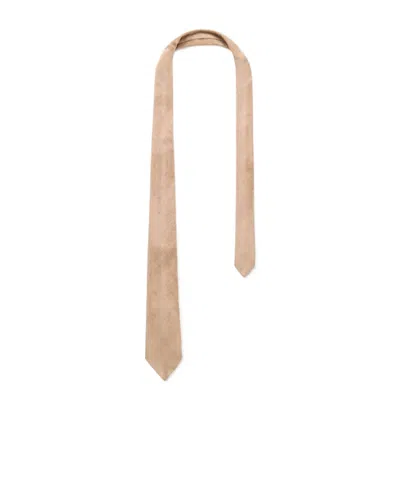 Brunello Cucinelli Corduroy Tie In Gold
