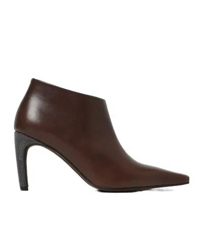 Brunello Cucinelli Pointed Toe Ankle Boots In Multi