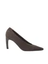 Brunello Cucinelli Pointed-toe Pumps With Textured Metallic Detail In Gray