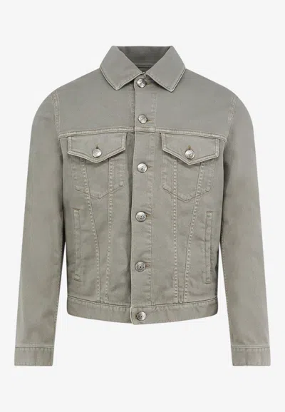 Brunello Cucinelli Pointed-collar Denim Jacket In Pink