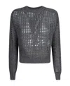 Brunello Cucinelli Pointelle-knit Long-sleeve Jumper In Black