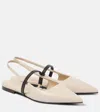 Brunello Cucinelli Pointed Toe Slingback Ballerinas In Beige