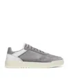 Brunello Cucinelli Polished Calfskin-suede Basket Sneakers In Grey