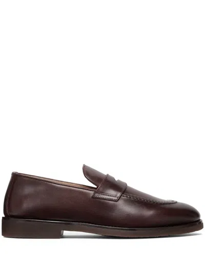 BRUNELLO CUCINELLI POLISHED-FINISH LEATHER LOAFERS