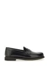 Brunello Cucinelli Polished Leather Loafer With Low Heel In Black
