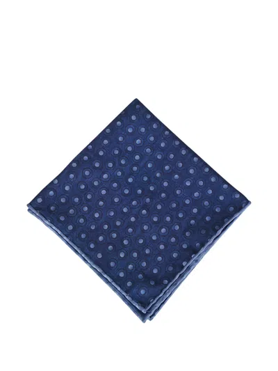 Brunello Cucinelli Polka Dot Pocket Square In Blue
