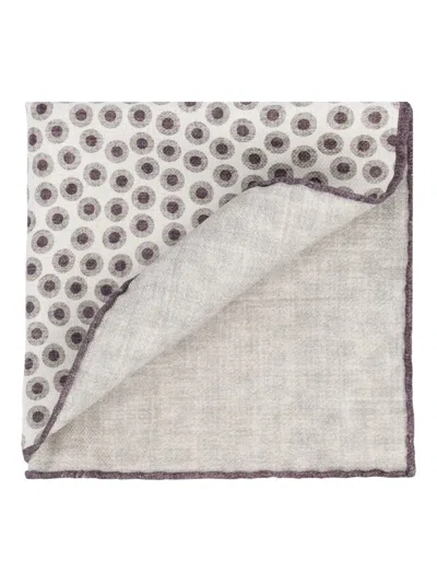 Brunello Cucinelli Polka-dot Pocket Square In White