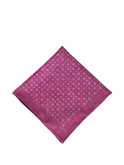 Brunello Cucinelli Polka Dot Pocket Square In Red