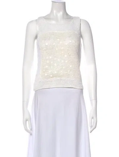Pre-owned Brunello Cucinelli Polka Dot Print Crew Neck Top