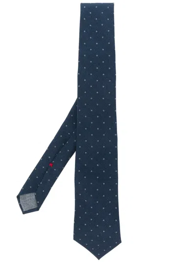 Brunello Cucinelli Polka Dot Tie In Blue