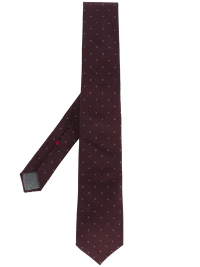 Brunello Cucinelli Polka Dotted Tie In Pink