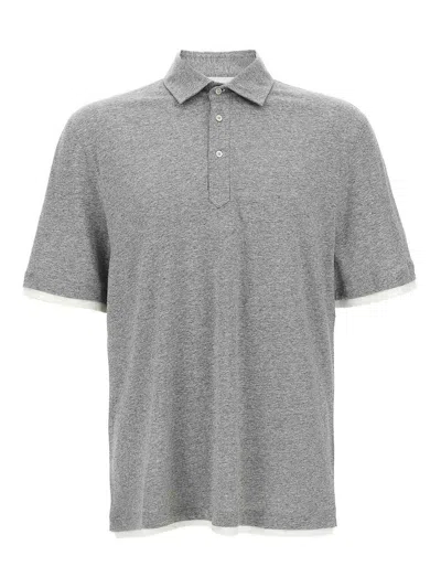 BRUNELLO CUCINELLI LAYERED POLO SHIRT