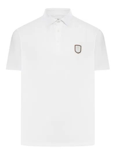 Brunello Cucinelli Logo-patch Polo Shirt In Multicolour