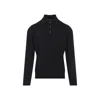 Brunello Cucinelli Cashmere Long Sleeve Polo In Black