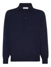 Brunello Cucinelli Polo Bottom ml In Blue