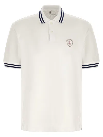 Brunello Cucinelli Polo Coat Of Arms In White