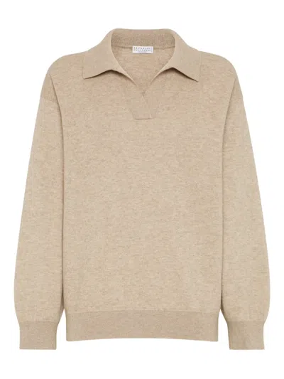 BRUNELLO CUCINELLI POLO-COLLAR SWEATER