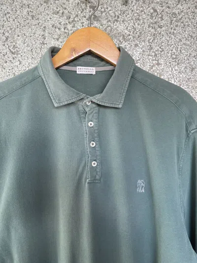Pre-owned Brunello Cucinelli Polo Long Sleeve In Green