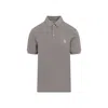 Brunello Cucinelli Cotton Polo With Ribbed Trims And Straight Hem In Gray
