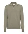 Brunello Cucinelli Cashmere Long Sleeve Polo Shirt In Green