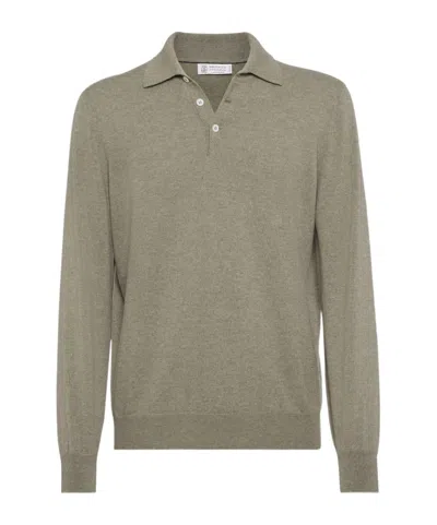 BRUNELLO CUCINELLI POLO-NECK CASHMERE SWEATER
