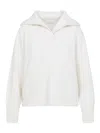 Brunello Cucinelli Wide Collar Ribbed Knit Sweater In White