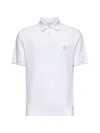Brunello Cucinelli Short-sleeved Polo T-shirt In Bianco Ottico Tp