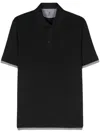 Brunello Cucinelli Layered-effect Polo Shirt In Black  