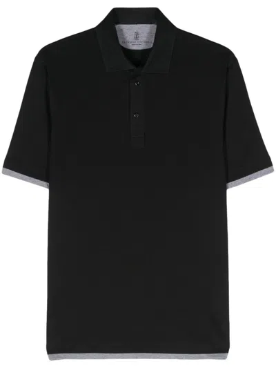 Brunello Cucinelli Polo Shirt In Black  