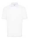 Brunello Cucinelli Shirt With Polo Collar And Short Sleeves In Blanco