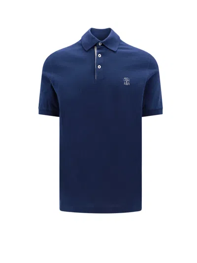 Brunello Cucinelli Polo Shirt In Blu