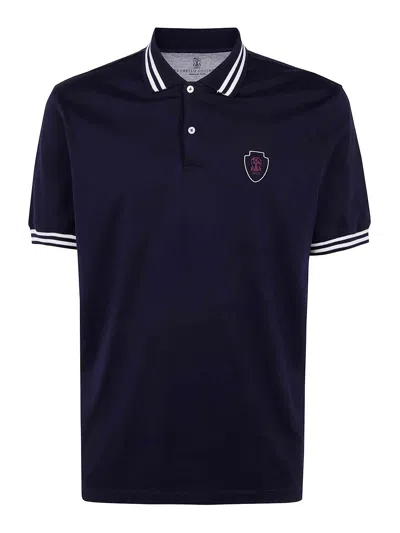 Brunello Cucinelli Men's Polo Shirt In Blue