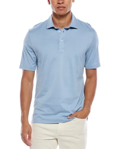 Brunello Cucinelli Short-sleeve Polo Shirt In Blue