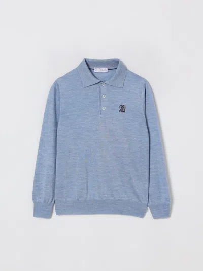 Brunello Cucinelli Polo Shirt  Kids Color Sky In Blue