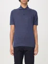Brunello Cucinelli Cotton-linen Polo Shirt In Blue