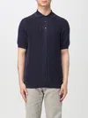 Brunello Cucinelli Knit Polo Shirt In Blue