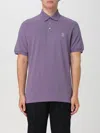 Brunello Cucinelli Ribbed Collar Polo Shirt In Blau