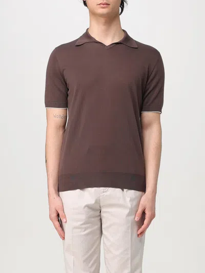 Brunello Cucinelli Polo Shirt  Men Color Brown In Brown
