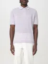 Brunello Cucinelli Linen Polo Shirt In Lilac