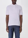 Brunello Cucinelli Men Polo Shirt In Lila