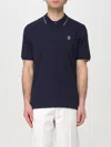 Brunello Cucinelli Logo Polo Shirt In Blue In Navy